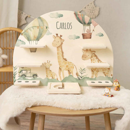 Toniebox Regal für Kinderzimmer - Giraffe - Personalisiert mit Namen