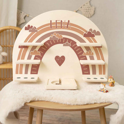 Toniebox Regal für Kinderzimmer - Regenbogen - Personalisiert mit Namen