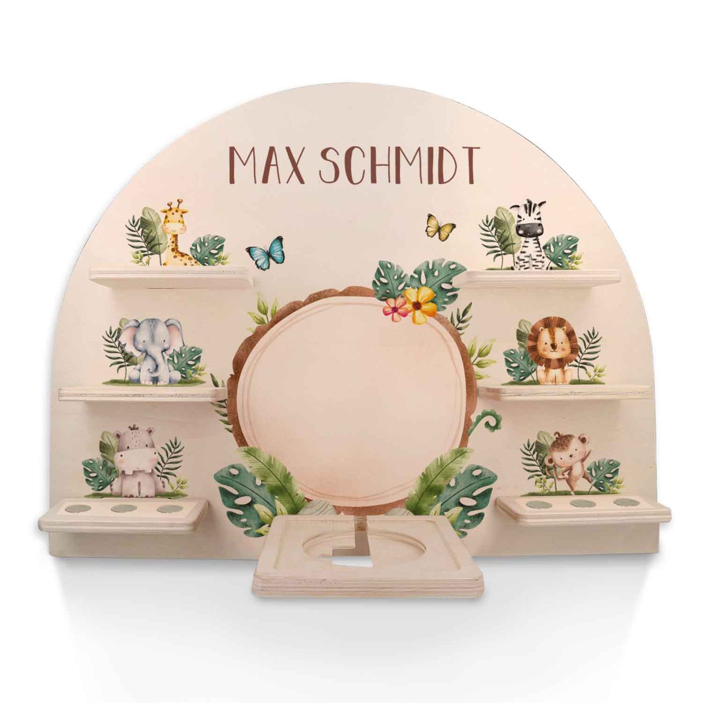 Toniebox Regal für Kinderzimmer - Tiergruppe Safari - Personalisiert mit Namen