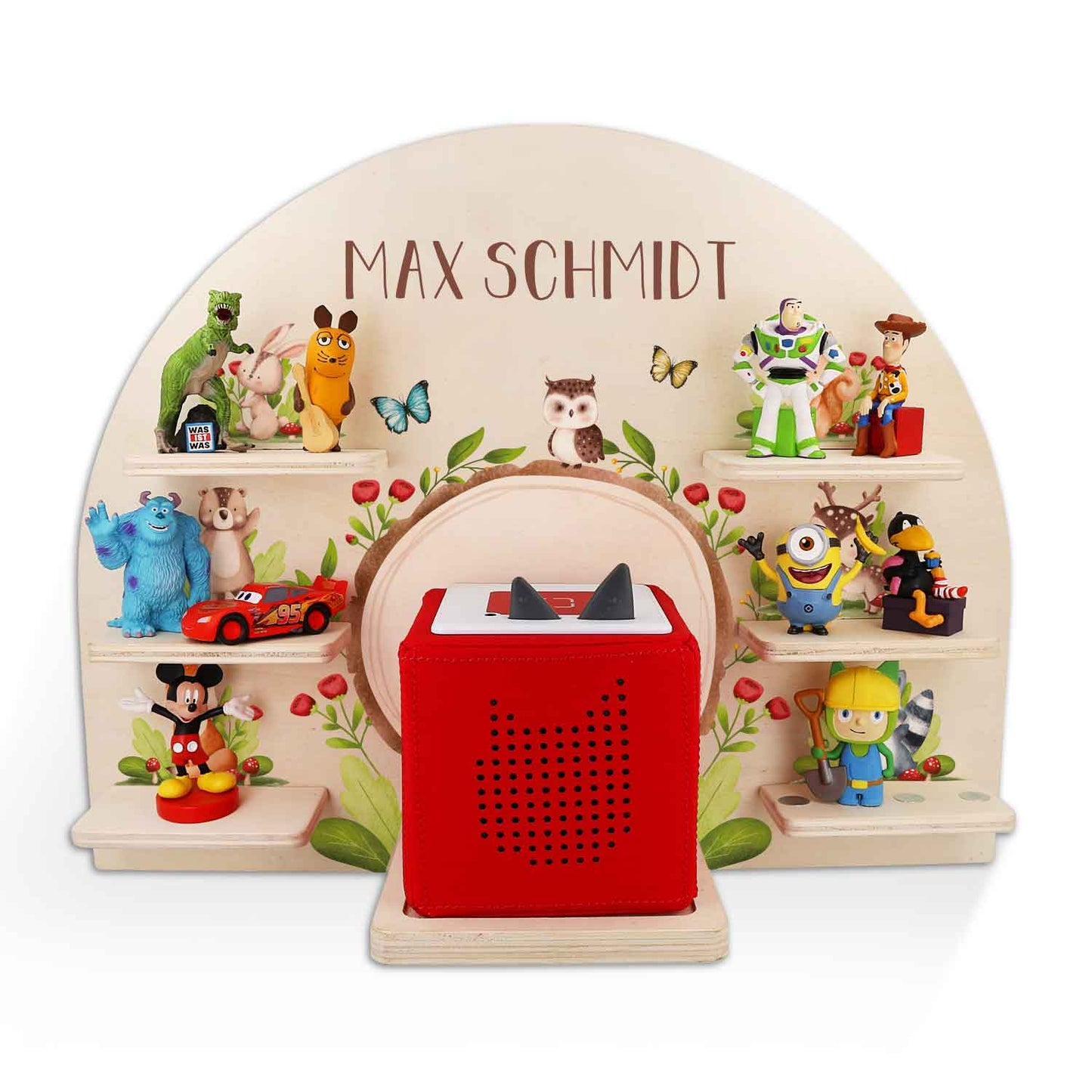 Toniebox Regal für Kinderzimmer - Tiergruppe Wald - Personalisiert mit Namen