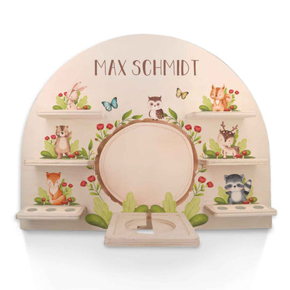 Toniebox Regal für Kinderzimmer - Tiergruppe Wald - Personalisiert mit Namen