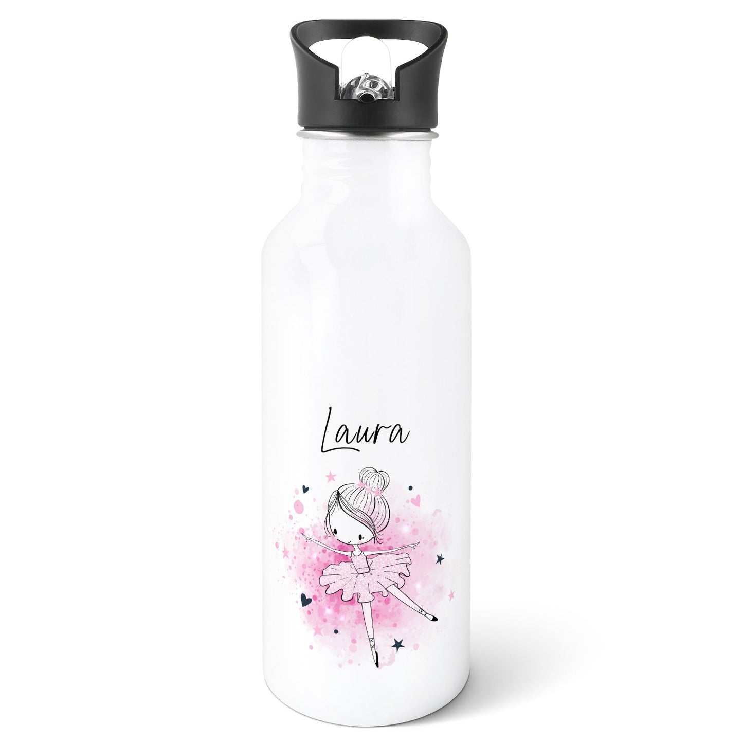 Bedruckte Trinkflasche aus Edelstahl - Ballerina