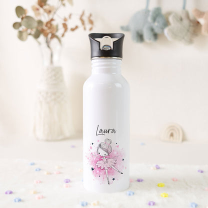 Bedruckte Trinkflasche aus Edelstahl - Ballerina