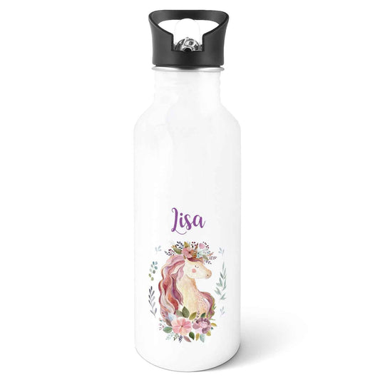 Bedruckte Trinkflasche aus Edelstahl - Einhorn V2