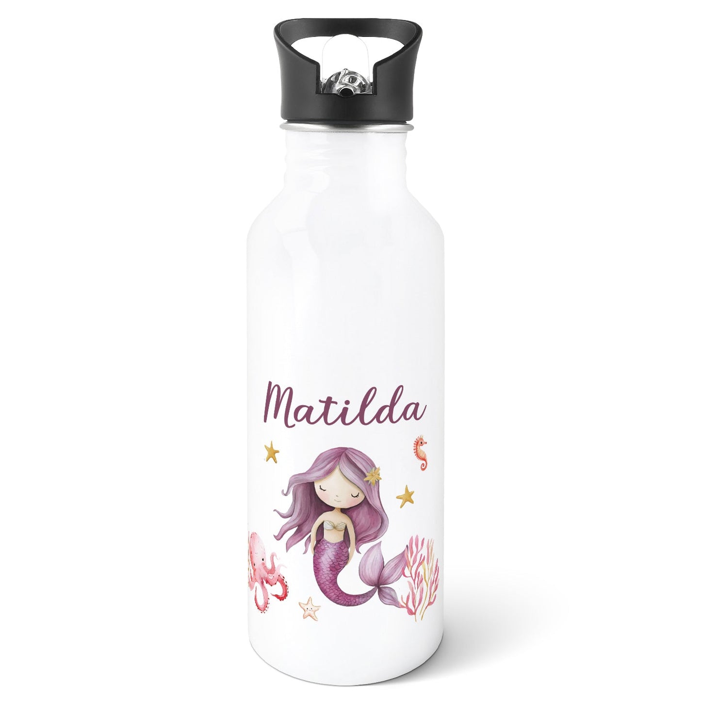Bedruckte Trinkflasche aus Edelstahl - Meerjungfrau