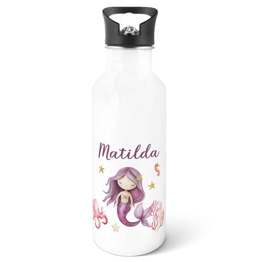Bedruckte Trinkflasche aus Edelstahl - Meerjungfrau
