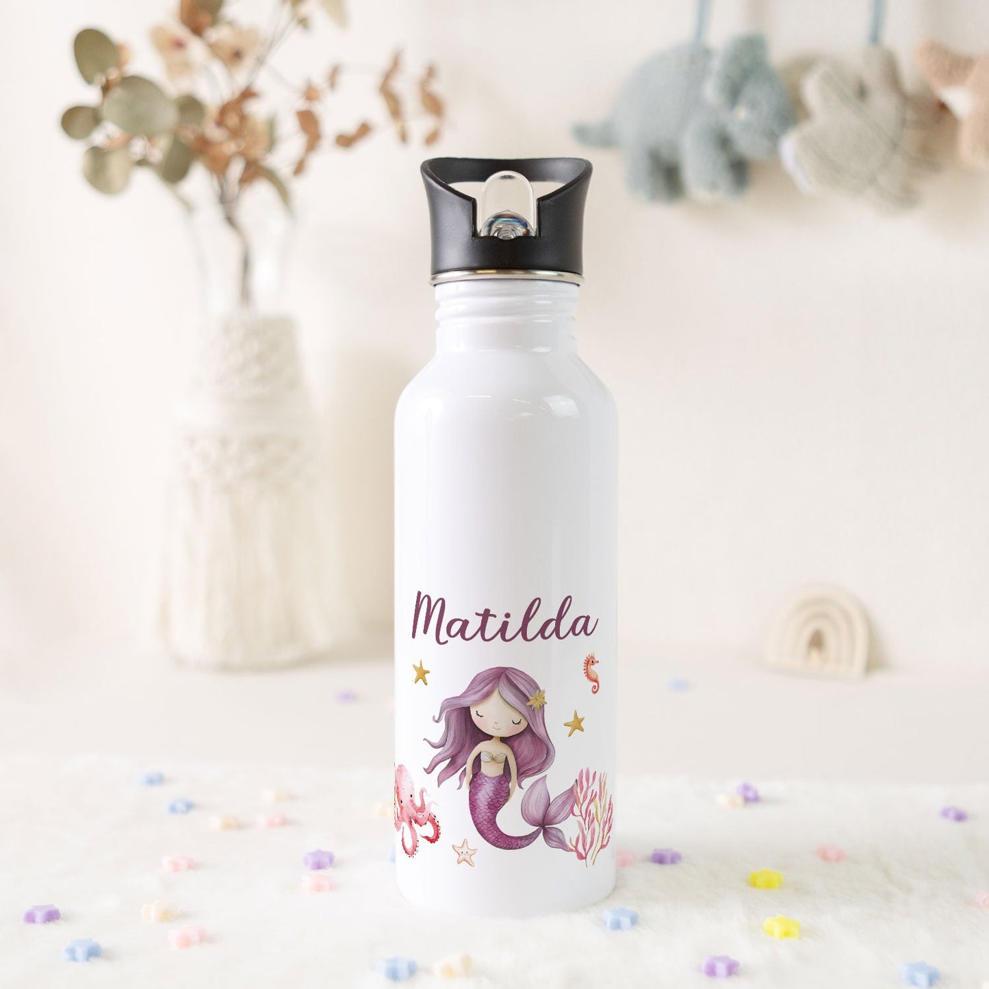 Bedruckte Trinkflasche aus Edelstahl - Meerjungfrau