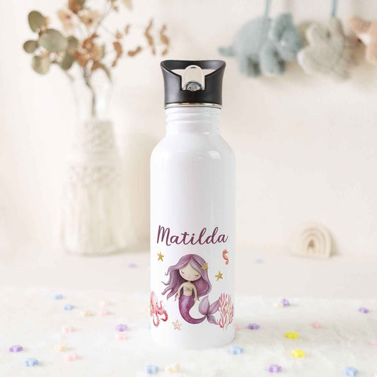 Bedruckte Trinkflasche aus Edelstahl - Meerjungfrau