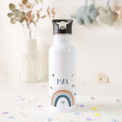 Bedruckte Trinkflasche aus Edelstahl - Regenbogen