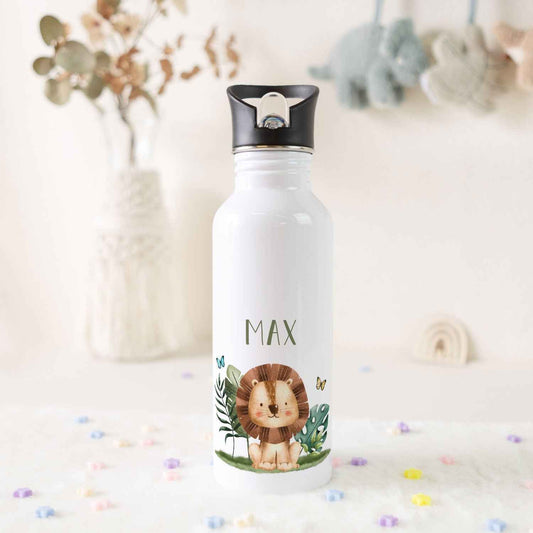Bedruckte Trinkflasche aus Edelstahl - Tiergruppe
