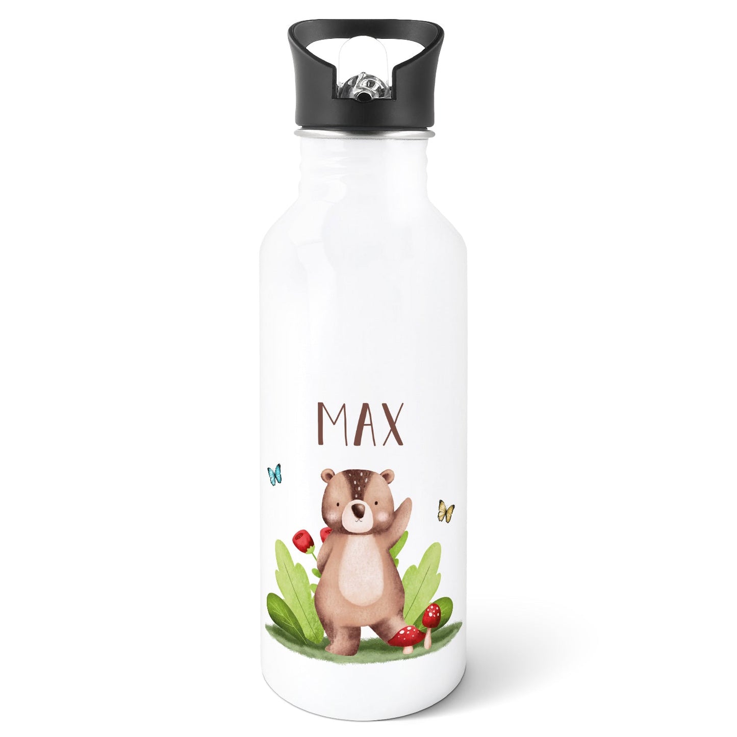 Bedruckte Trinkflasche aus Edelstahl - Tiergruppe