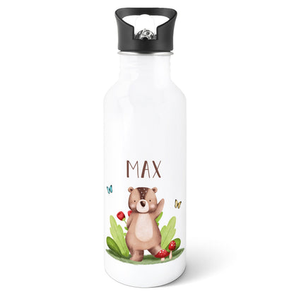 Bedruckte Trinkflasche aus Edelstahl - Tiergruppe