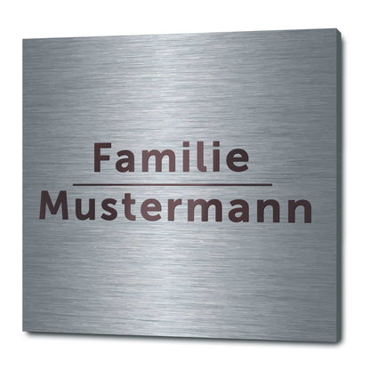 Graviertes Edelstahl Türschild