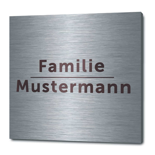 Graviertes Edelstahl Türschild