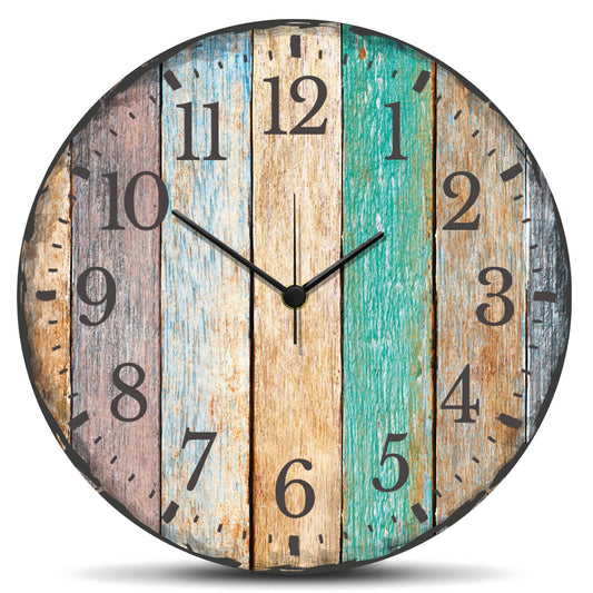 Wanduhr aus Holz Vintage Summer - mit UV Druck