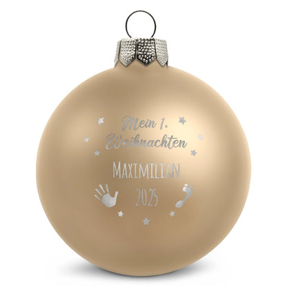 Gravierte Weihnachtskugel - Mein erstes Weihnachten