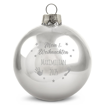 Gravierte Weihnachtskugel - Mein erstes Weihnachten
