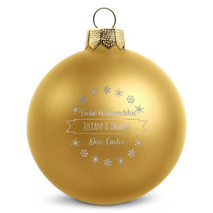 Gravierte Weihnachtskugel mit Wunschtext