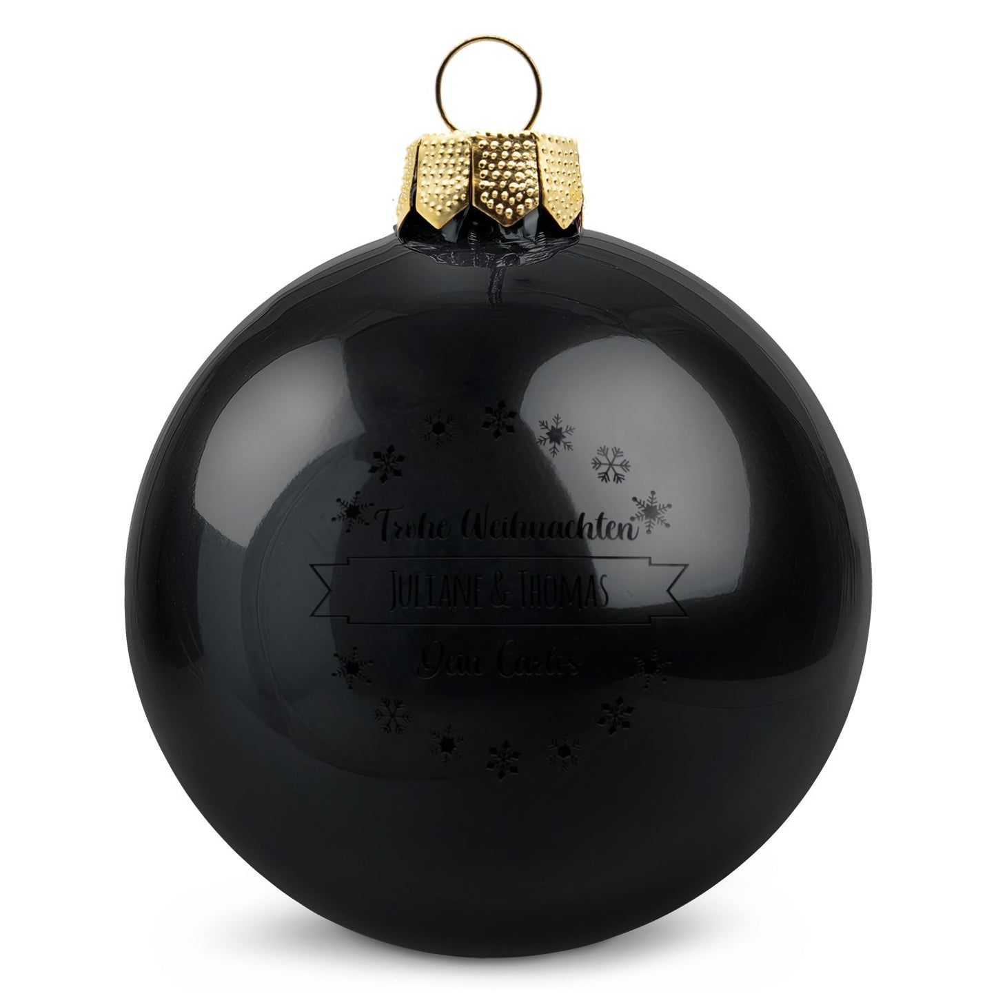 Gravierte Weihnachtskugel mit Wunschtext