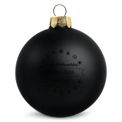 Gravierte Weihnachtskugel mit Wunschtext