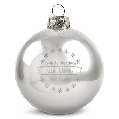 Gravierte Weihnachtskugel mit Wunschtext
