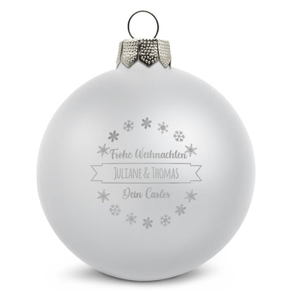 Gravierte Weihnachtskugel mit Wunschtext