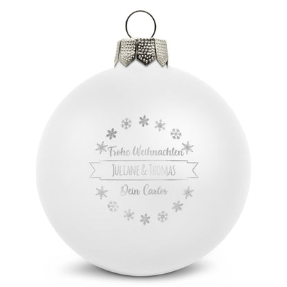 Gravierte Weihnachtskugel mit Wunschtext