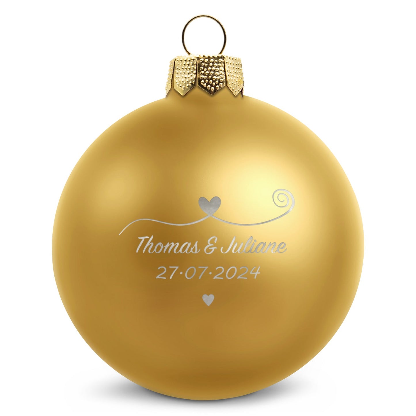 Gravierte Weihnachtskugel - Paar verliebt