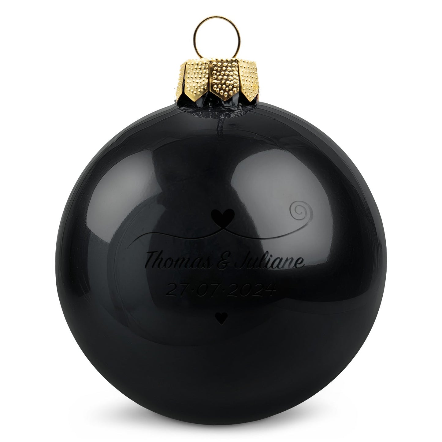 Gravierte Weihnachtskugel - Paar verliebt
