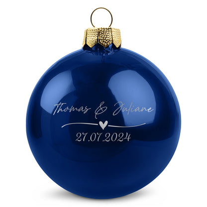 Gravierte Weihnachtskugel - Wedding Love