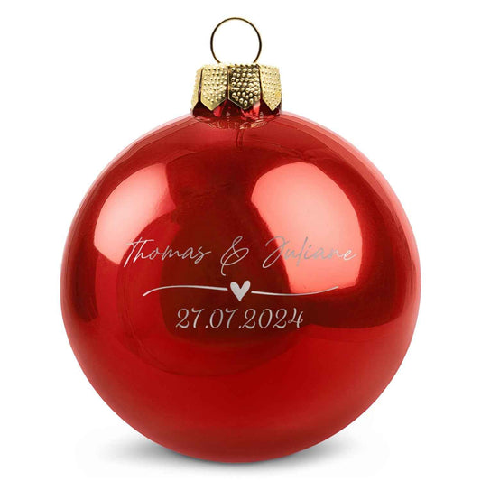 Gravierte Weihnachtskugel - Wedding Love