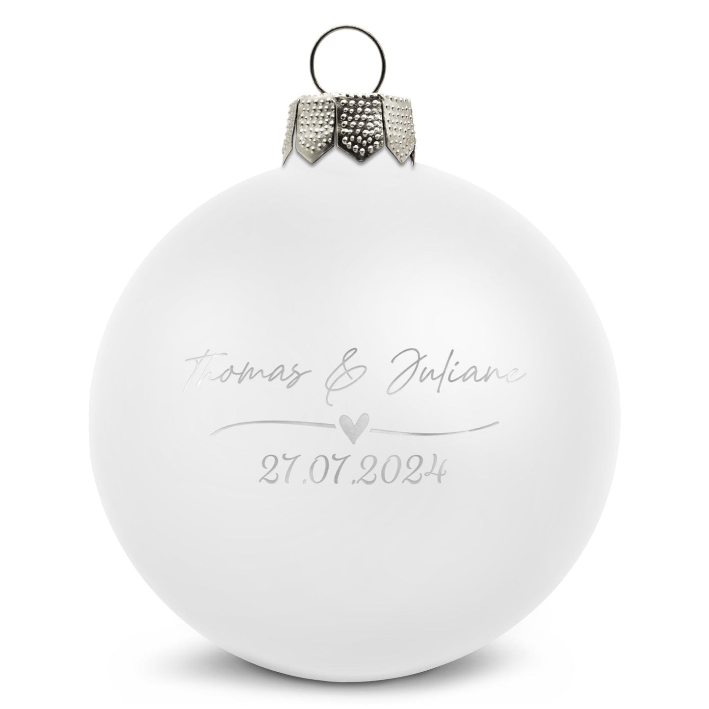 Gravierte Weihnachtskugel - Wedding Love