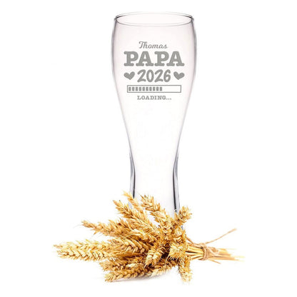Leonardo Weizenglas "Papa Loading" mit Namen