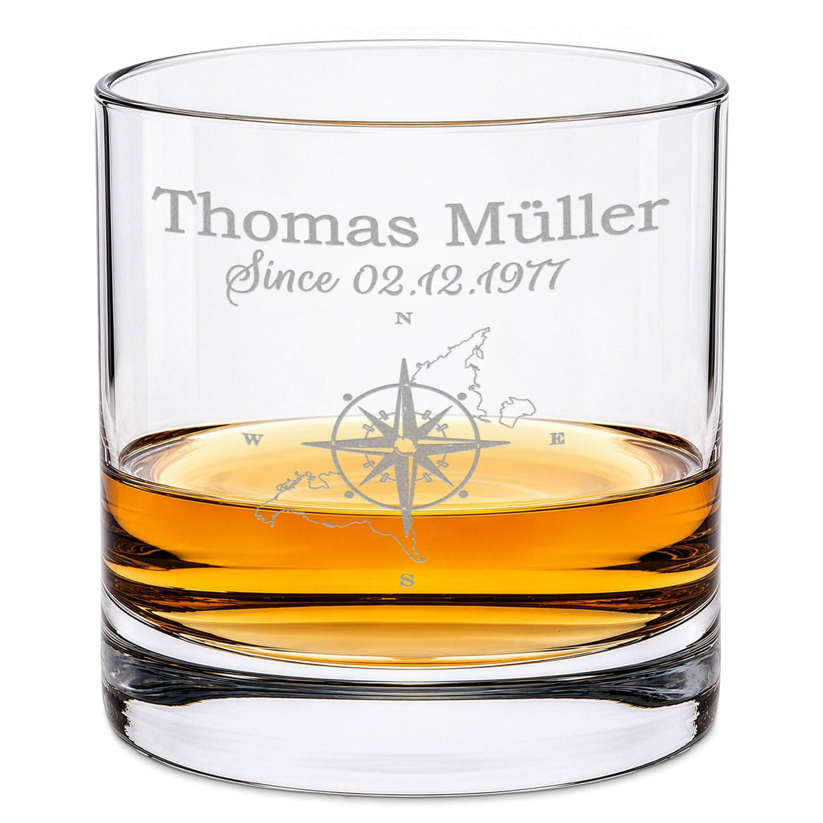 Leonardo Whiskyglas mit Gravur "Kompass"