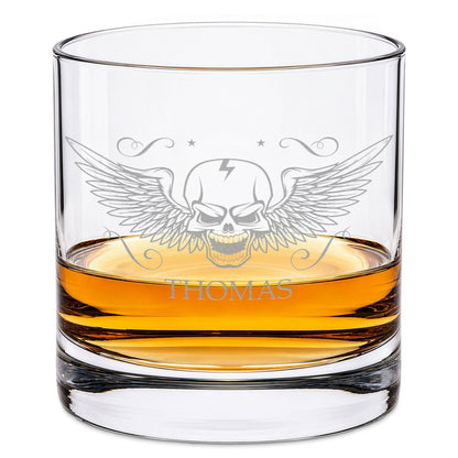 Leonardo Whiskyglas mit Gravur "Totenkopf"