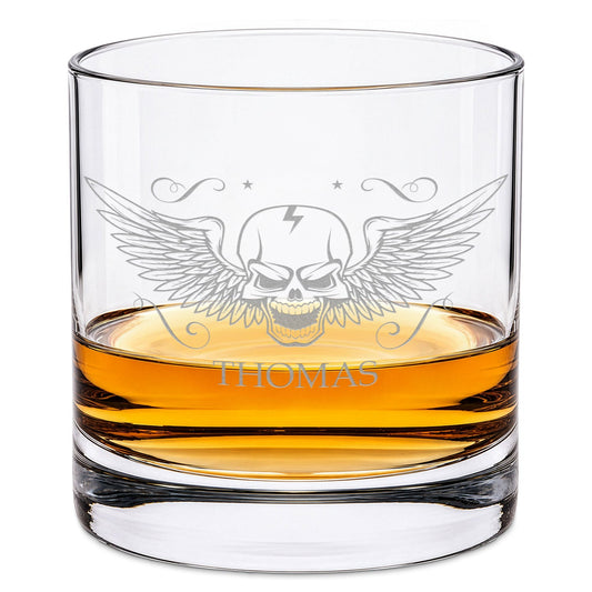 Leonardo Whiskyglas mit Gravur "Totenkopf"
