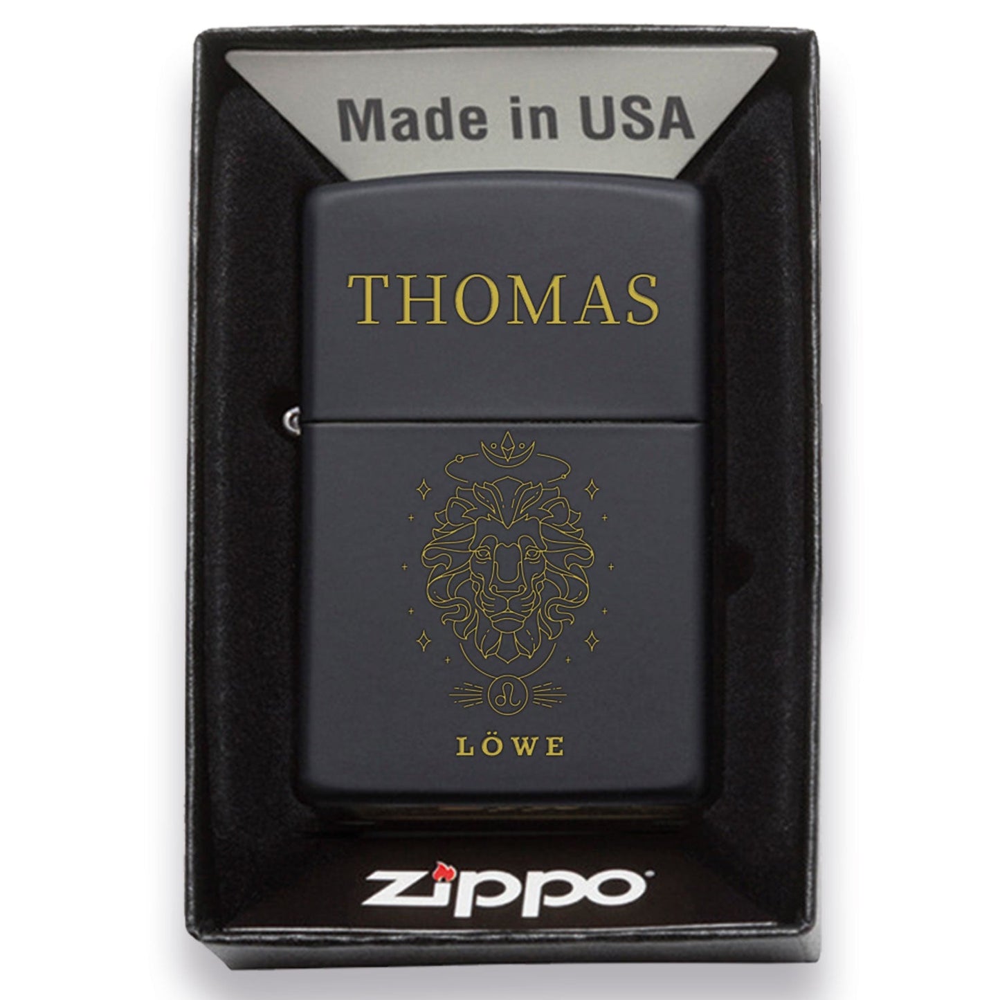 GRAVURZEILE x ZIPPO Personalisiertes Sturmfeuerzeug - Sternzeichen - Windfest und Langlebig - Nachfüllbar