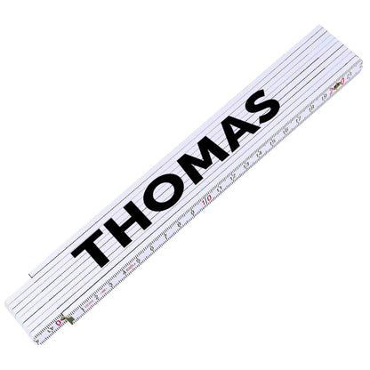 Zollstock 2 Meter mit Gravur oder Druck - Wunschname - Personalisiert mit Namen