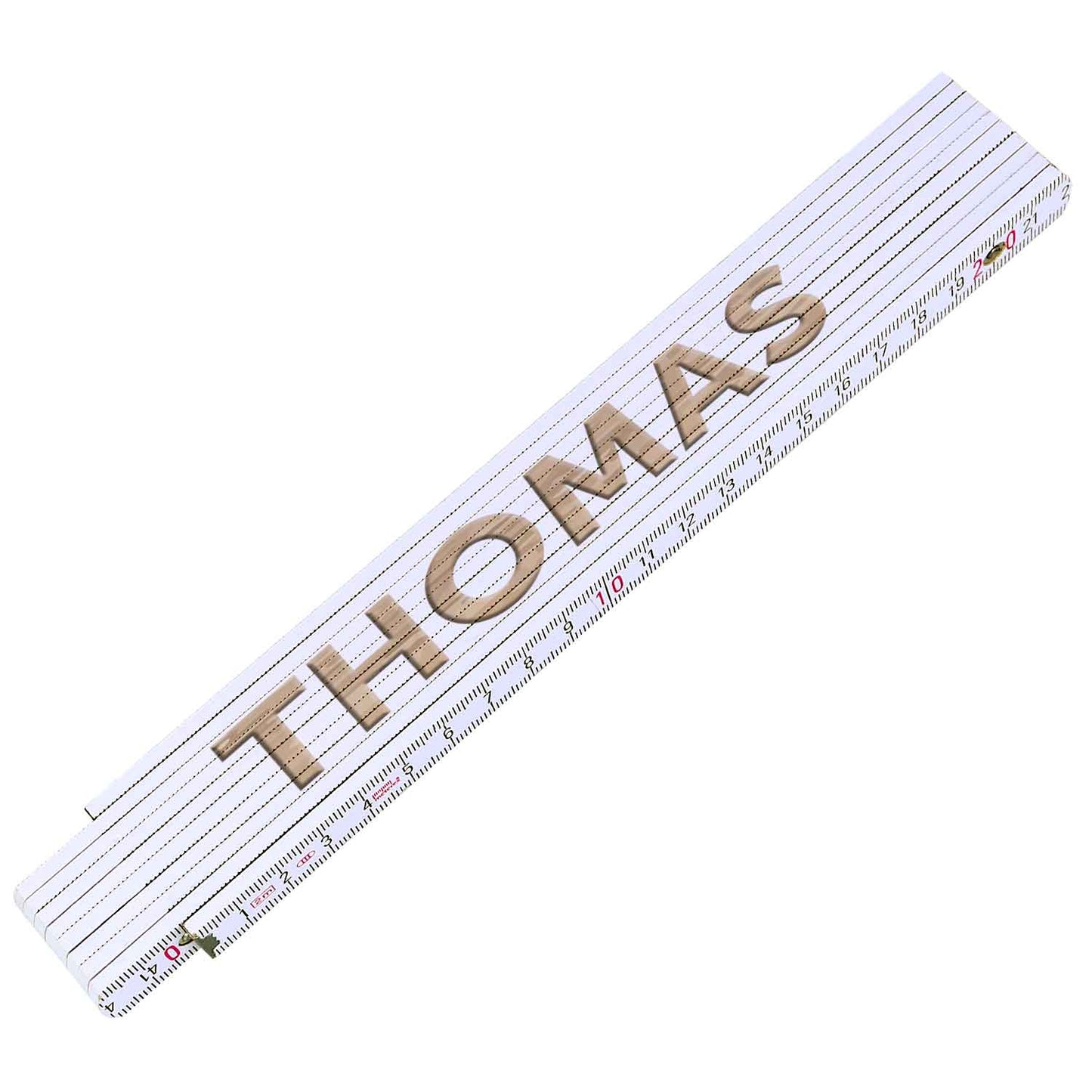 Zollstock 2 Meter mit Gravur oder Druck - Wunschname - Personalisiert mit Namen