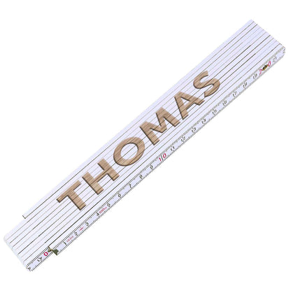 Zollstock 2 Meter mit Gravur oder Druck - Wunschname - Personalisiert mit Namen