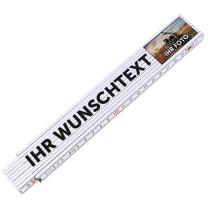 Zollstock 2 Meter mit UV Druck - Wunschtext - Personalisiert mit eigenem Text und Foto