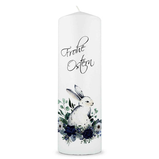 Große Kerze "Osterhase mit Blumen" zu Ostern