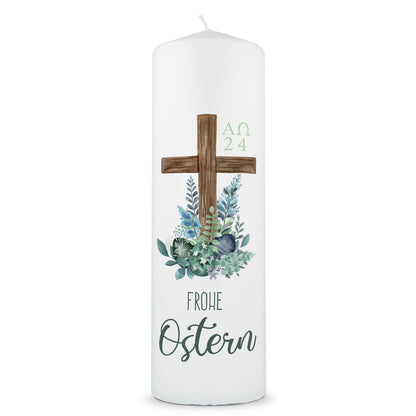 Große Kerze "Frohe Ostern Kreuz"