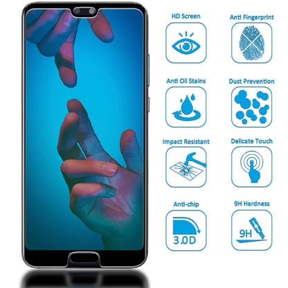 NALIA Schutzglas kompatibel mit Huawei P20 Pro, 3D Full-Cover Displayschutz Hüllen-Kompatibel, 9H gehärtete Glas-Schutzfolie Handy-Folie Schutz-Film, Clear HD Screen Protector - Transparent (schwarz)