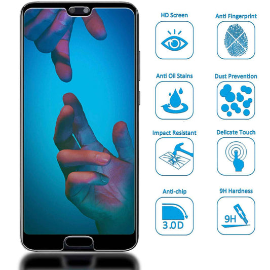 NALIA Schutzglas kompatibel mit Huawei P20 Pro, 3D Full-Cover Displayschutz Hüllen-Kompatibel, 9H gehärtete Glas-Schutzfolie Handy-Folie Schutz-Film, Clear HD Screen Protector - Transparent (schwarz)