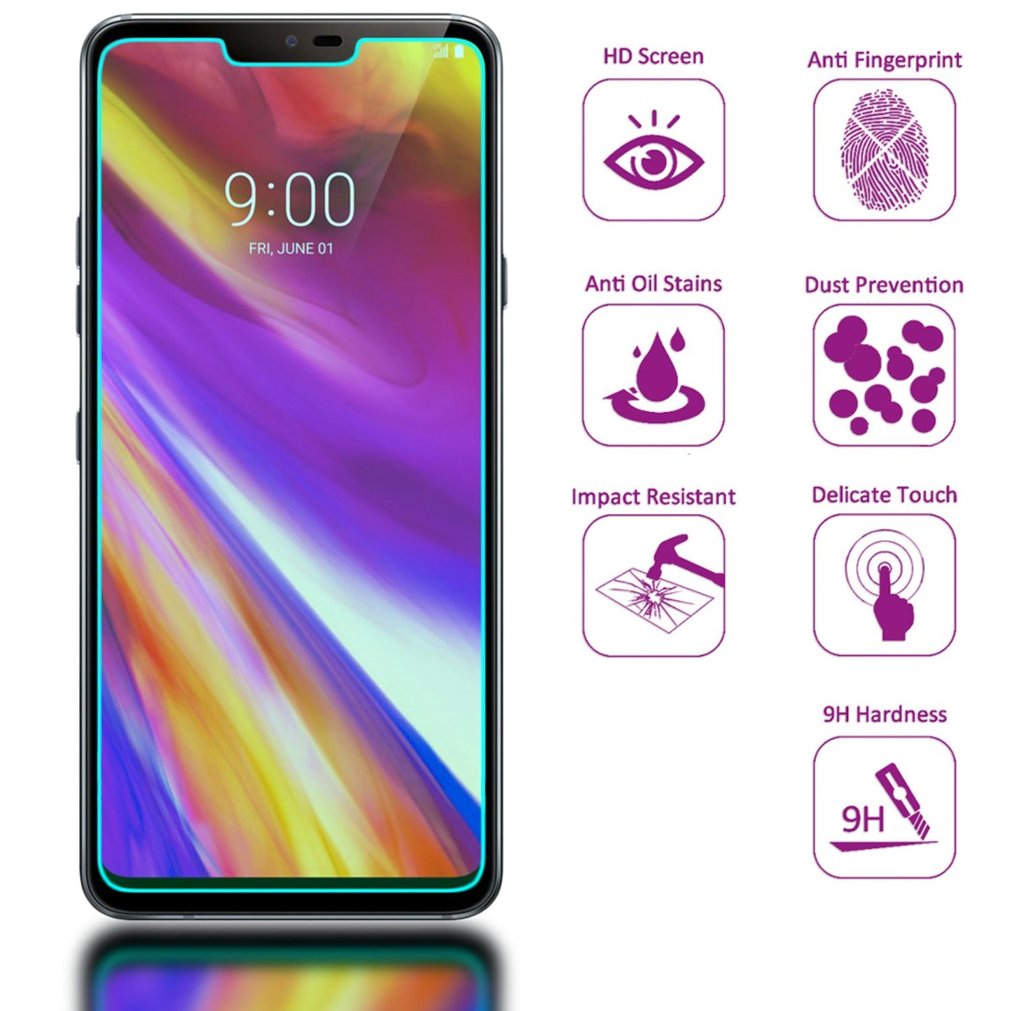 NALIA (2-Pack) Schutzglas kompatibel mit LG G7 ThinQ, 9H Cover Display Schutz Glas-Folie, Dünne Handy Schutzfolie Bildschirm-Abdeckung, Schutz-Film Screen Protector Tempered Glass - Transparent
