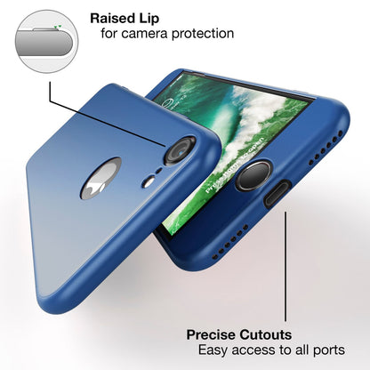 NALIA Rundum Handyhülle kompatibel mit iPhone 7, Cover 360° Grad Full-Body Doppel-Schutz Hülle mit Displayschutzglas, Bumper Hard-Case 2 in 1 Etui, Rückseite & Rahmen