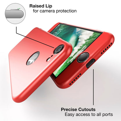 NALIA Rundum Handyhülle kompatibel mit iPhone 7, Cover 360° Grad Full-Body Doppel-Schutz Hülle mit Displayschutzglas, Bumper Hard-Case 2 in 1 Etui, Rückseite & Rahmen