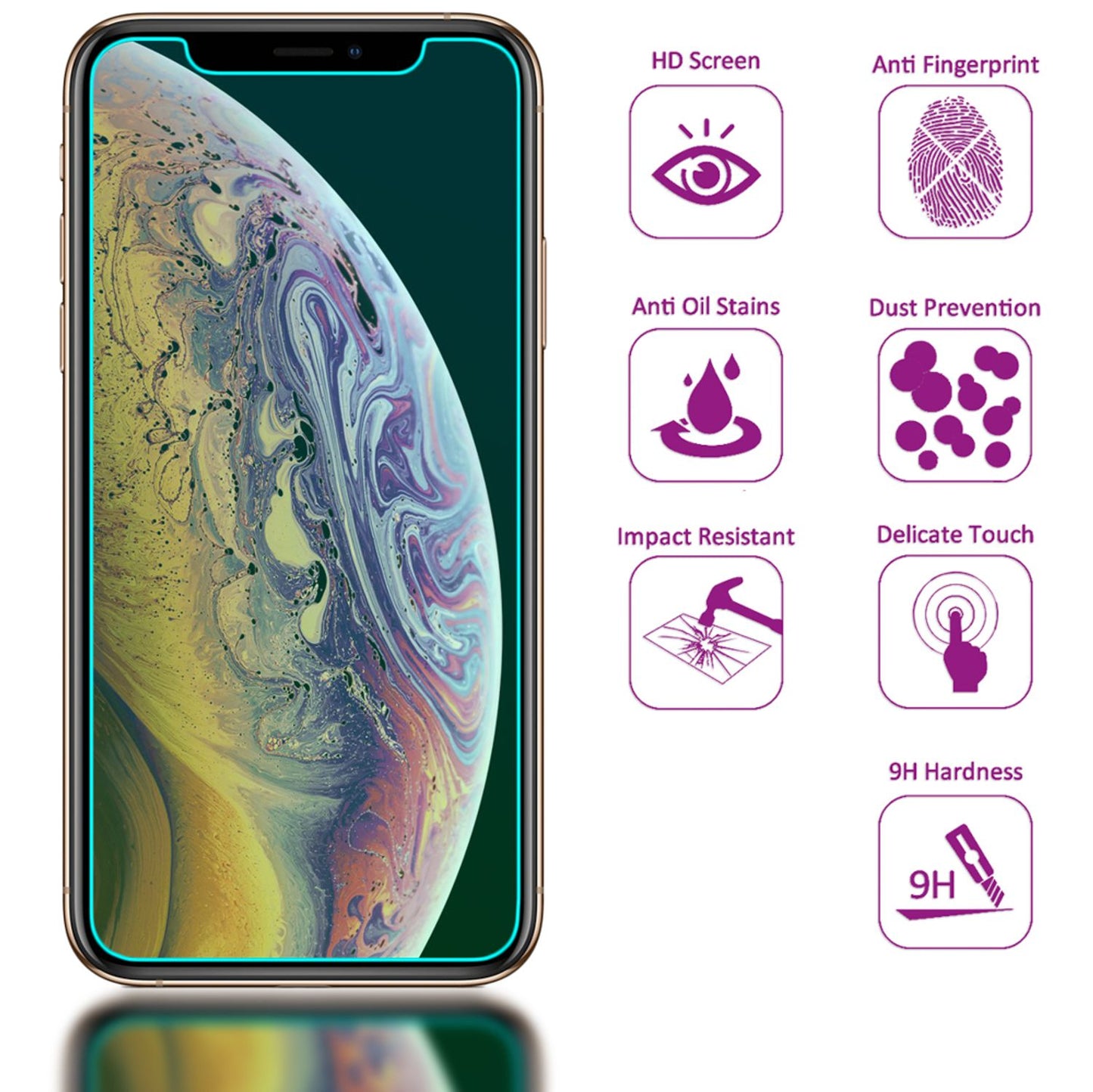 NALIA (2-Pack) Schutzglas kompatibel mit iPhone 11 Pro / iPhone X XS, 9H Full-Cover Display Schutz Glas-Folie, Dünne Bildschirm-Abdeckung Schutz-Film HD Screen Protector - Kristall-Klar Transparent