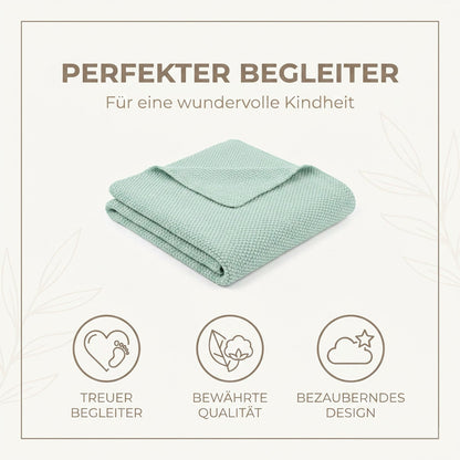 Babydecke Reiskorn-Struktur "Heller Eukalyptus"